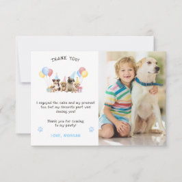 Schattigee Puppy Dogs Waterverf Blauwe Foto Bedankkaart