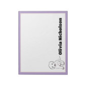 Schattigee Puppy Doodle Art Gepersonaliseerd brief Notitieblok (Linkerzijde)