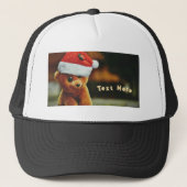 Schattigee puppy dragen kerst-Pet met eigen tekst Trucker Pet (Voorkant)