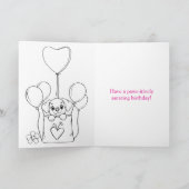 Schattigee puppy en cupcake gepersonaliseerde Happ Kaart (Binnen)