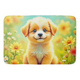 Schattigee Puppy Flower Art Badmat