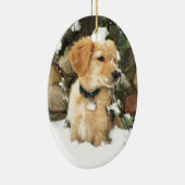 Schattigee Puppy geel lab golden retriever Keramisch Ornament (Rechts)