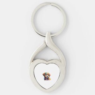 Schattigee Puppy gemaakt van Liquid Colours Sleutelhanger