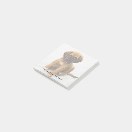 Schattigee Puppy Gepersonaliseerde Hondenliefhebbe Post-it® Notes (Schuin)