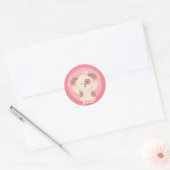 Schattigee puppy - gepersonaliseerde kinderen verj ronde sticker (Envelop)
