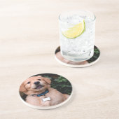 Schattigee puppy Golden Retriever Puppy Zandsteen Onderzetter (Zijkant)