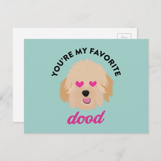 Schattigee Puppy Goldendoodle Valentijnsdag Kaart (Voorkant / Achterkant)