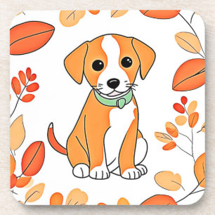 Schattigee Puppy Herfst Kunstwerk Bier Onderzetter