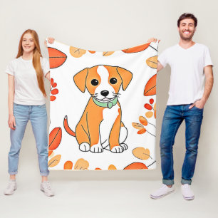 Schattigee Puppy Herfst Kunstwerk Fleece Deken
