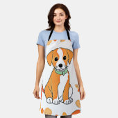 Schattigee Puppy Herfst Kunstwerk Schort (Gedragen)