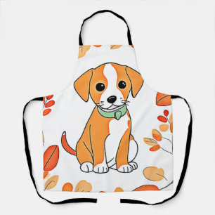 Schattigee Puppy Herfst Kunstwerk Schort
