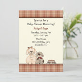 Schattigee puppy hond en moeder jongen Baby shower Kaart (Staand voorkant)