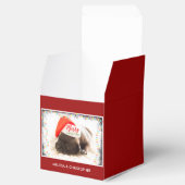 Schattigee puppy hond in een rode kerstmuts kerst bedankdoosjes (Geopend)