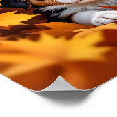 Schattigee puppy hond in herfstbladeren poster (Hoek)