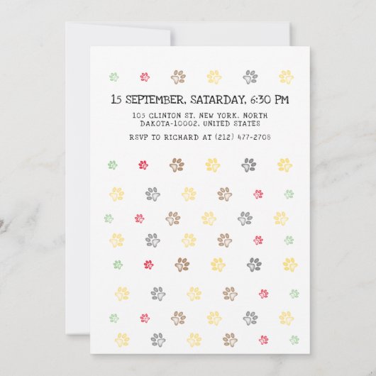 Schattigee puppy hond laat pawty verjaardagsvierin kaart (Achterkant)