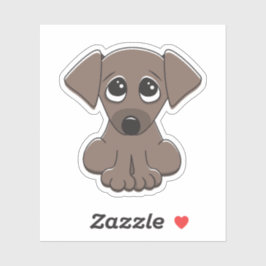 Schattigee puppy hond met grote, bedelende ogen sticker