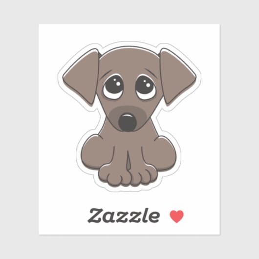 Schattigee puppy hond met grote, bedelende ogen sticker (Vel)