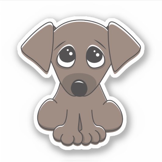 Schattigee puppy hond met grote, bedelende ogen sticker (Voorkant)