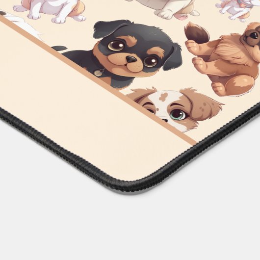 Schattigee Puppy Hondenperzik Bureaumat (Hoek)
