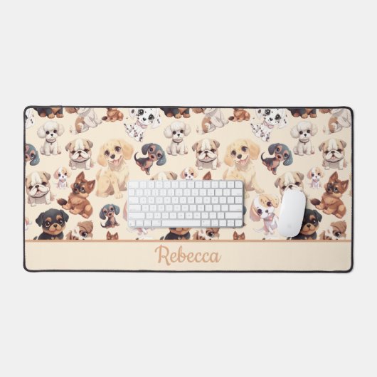 Schattigee Puppy Hondenperzik Bureaumat (Keyboard & Muis)