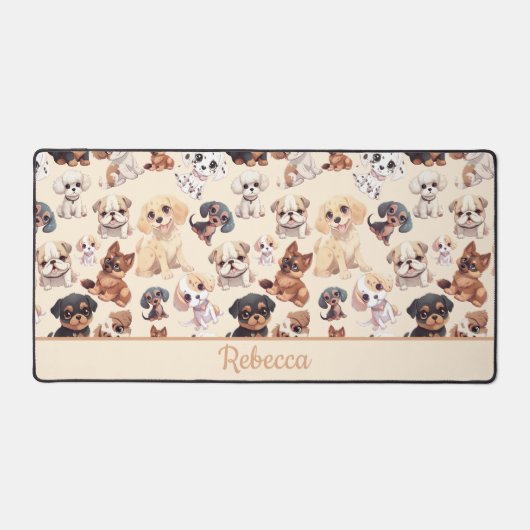 Schattigee Puppy Hondenperzik Bureaumat (Voorkant)