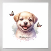 Schattigee puppy houden glimlachend Poster (Voorkant)