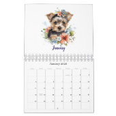 Schattigee Puppy Huisdieren Waterverf Flower Kalender (Jan 2026)