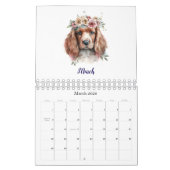 Schattigee Puppy Huisdieren Waterverf Flower Kalender (Mar 2026)