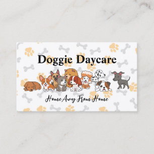 Schattigee puppy illustraties   Doggie kinderopvan Visitekaartje