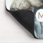 Schattigee puppy in jeans Art Monogram Mousepad Muismat (Hoek)