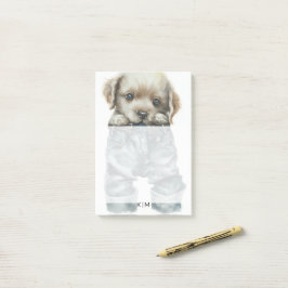 Schattigee puppy in jeans kunstmonogram post-it® notes