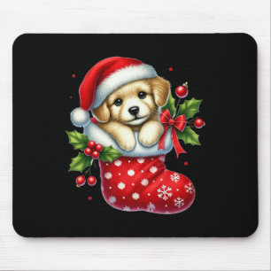 Schattigee puppy in kerstkousen voor dierenliefde muismat