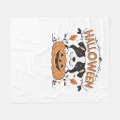 Schattigee puppy in pompoen - Halloween hondenillu Fleece Deken (Voorkant (Horizontaal))