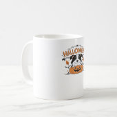 Schattigee puppy in pompoen - Halloween hondenillu Koffiemok (Voorkant links)
