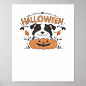 Schattigee puppy in pompoen - Halloween hondenillu Poster (Voorkant)