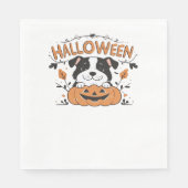 Schattigee puppy in pompoen - Halloween hondenillu Servet (Voorkant)