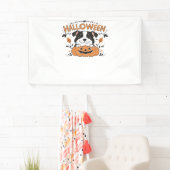 Schattigee puppy in pompoen - Halloween hondenillu Spandoek (Insitu)