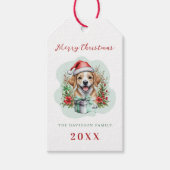 Schattigee Puppy Kerst Cadeaulabel (Voorkant)