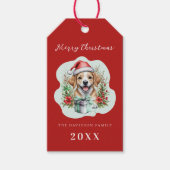 Schattigee Puppy Kerst Cadeaulabel (Voorkant)