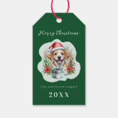 Schattigee Puppy Kerst Cadeaulabel (Voorkant)