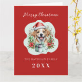 Schattigee Puppy Kerst Kaart (Gele Bloem)