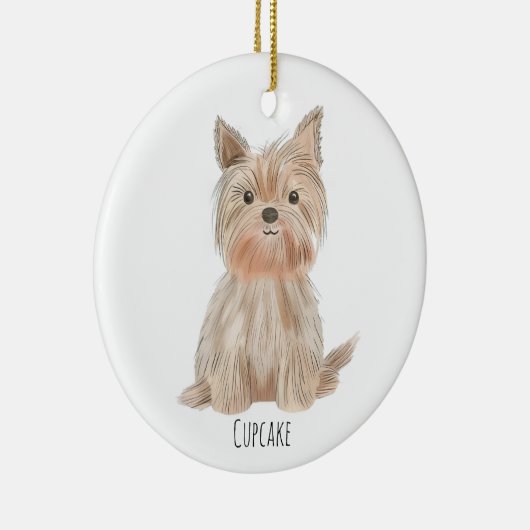 Schattigee Puppy Kerstversiering Keramisch Ornament (Rechts)