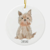 Schattigee Puppy Kerstversiering Keramisch Ornament (Voorkant)