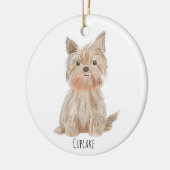 Schattigee Puppy Kerstversiering Keramisch Ornament (Links)