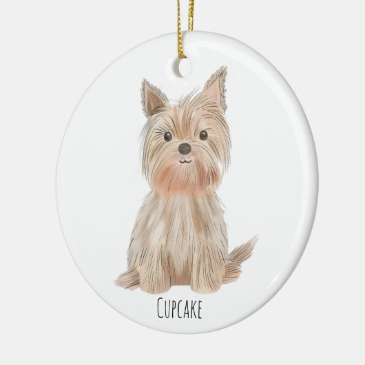 Schattigee Puppy Kerstversiering Keramisch Ornament (Links)