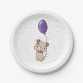 Schattigee Puppy Kids Verjaardagspapier Borden Papieren Bordje (Voorkant)
