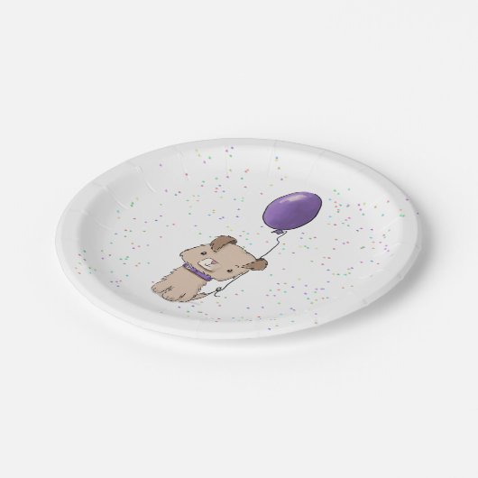 Schattigee Puppy Kids Verjaardagspapier Borden Papieren Bordje (Gekanteld)