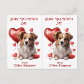 Schattigee Puppy Kind Valentijn Party Classroom Ka Briefkaart (Voorkant)