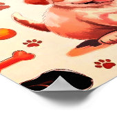 Schattigee puppy kinderkamer Poster (Hoek)
