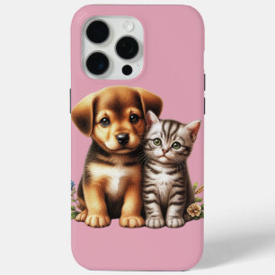 Schattigee puppy/kitten iPhone 15 pro max hoesje